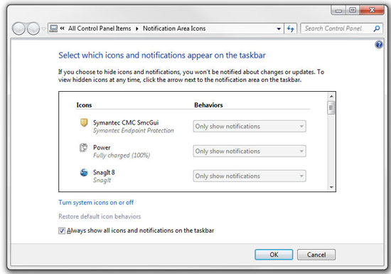 Notification Area Icons; click for full-size image.
