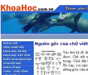 Trang web tiếng Việt đầu tiên về khoa học – tri thức