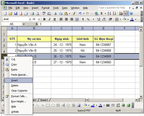 Ms Excel - Bài 4: Thao Tác Với Dòng, Cột, Sheet - Quantrimang.Com