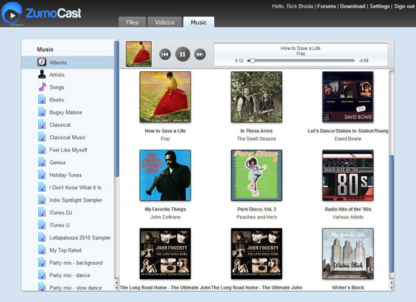 Giao diện ZumoCast