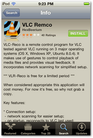 Điều khiển VLC bằng iPhone hoặc iPod Touch