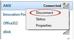 Hình 14: Ngắt kết nối khỏi mạng Wifi.