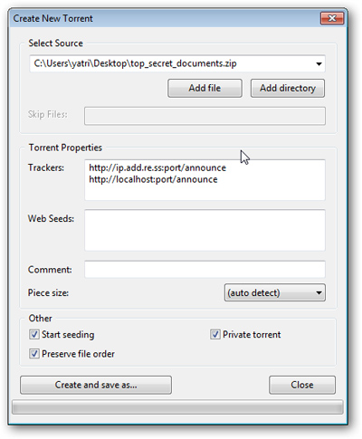 BitTorrent: chia sẻ dữ liệu có dung lượng lớn sử dụng Tracker Private: