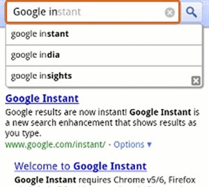Sử dụng tính năng Google Instant trong Android hoặc iPhone