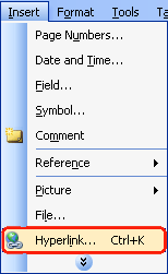 Insert / Hyperlink…