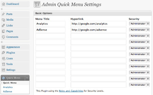 Điều chỉnh mục quản trị của WordPress