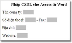 Chuyển đổi dữ liệu từ Word sang cơ sở dữ liệu Access