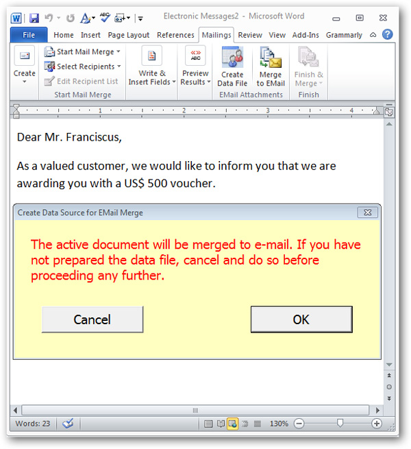 Cải thiện hiệu suất làm việc qua email với tính năng Mail Merge của Microsoft Word