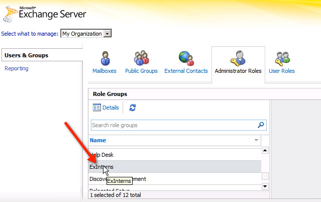 tìm role group ExInters