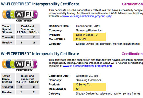 Hai mẫu TV kết nối mạng được cho là Google TV của Samsung. 