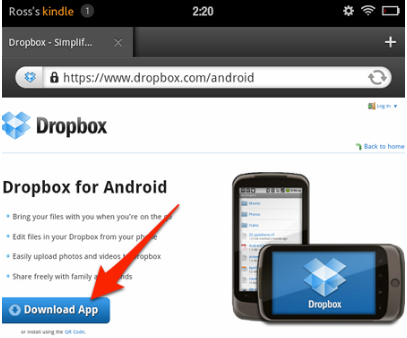Cài đặt Dropbox trên "ngọn lửa" Kindle Fire của Amazon