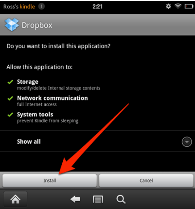 Cài đặt Dropbox trên "ngọn lửa" Kindle Fire của Amazon