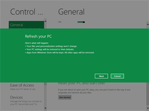 Microsoft giới thiệu tính năng 'làm mới' trên Windows 8