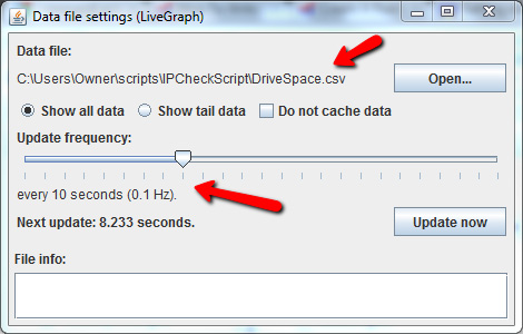 chỉ định file csv
