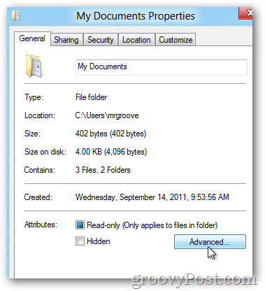 chọn thẻ General > Advanced