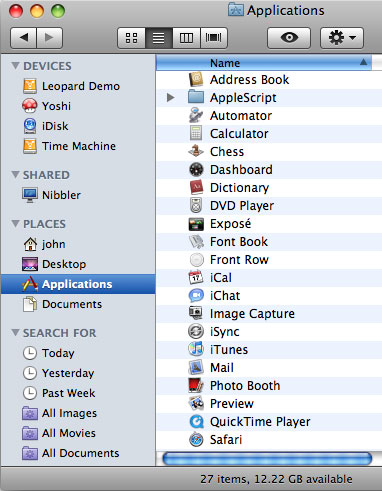 Chọn các mục Finder trong hiển thị icon