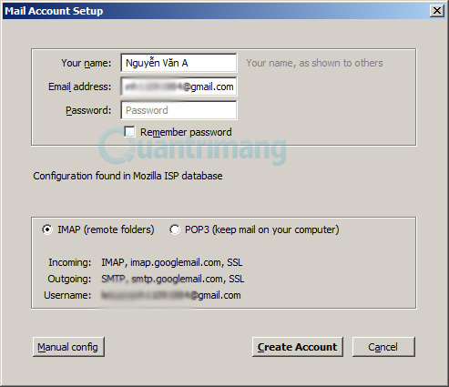 Hướng dẫn cấu hình, thiết lập email với Thunderbird