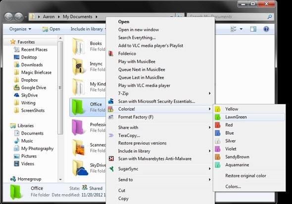 Tổ chức thư mục của Windows theo màu sắc
