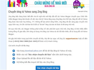 Cách "chuyển nhà" từ Yahoo! Blog sang Zing Blog