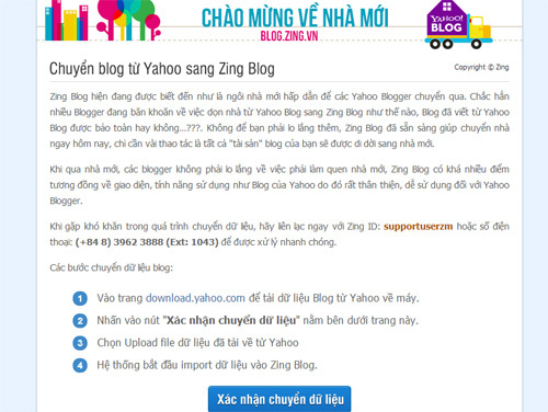 Cách "chuyển nhà" từ Yahoo! Blog sang Zing Blog Cách "chuyển nhà" từ Yahoo! Blog sang Zing Blog