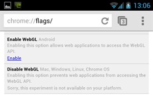 Google cho phép kích hoạt WebGL trong Chrome