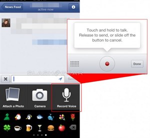 Facebook 5.4 trên iOS hỗ trợ gửi tin nhắn bằng giọng nói 