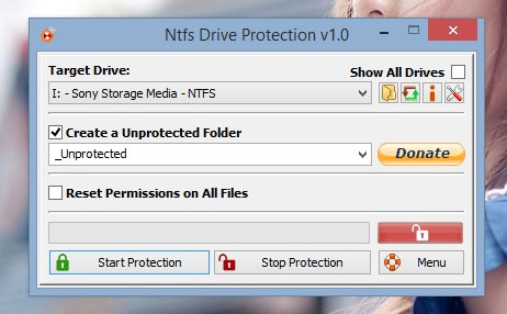 Tải về và khởi chạy NTFS Drive Protection Mã hóa và bảo vệ USB khỏi virus Autorun