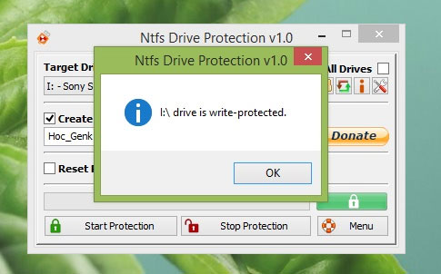 Nhấn Start Protection để khởi chạy Mã hóa và bảo vệ USB khỏi virus Autorun