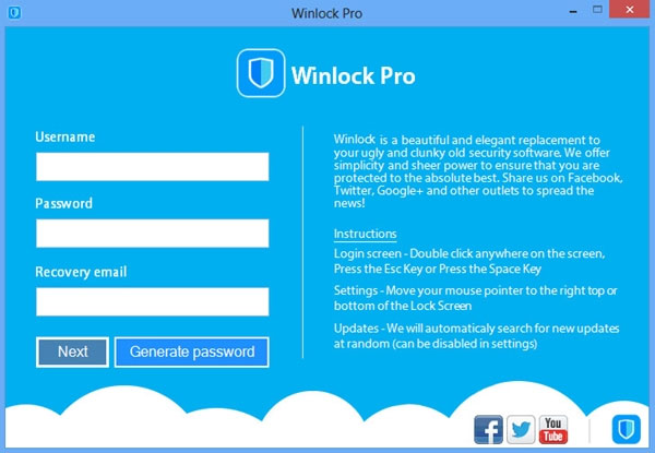 WinLockPro WinLockPro - Lockscreen Windows 8 dành cho Windows 7