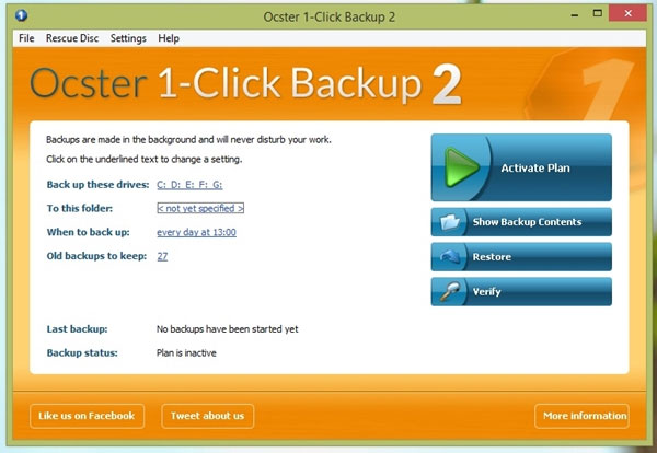 Ocster 1-Click Backup - Sao lưu Windows chỉ với 1 cú Click!