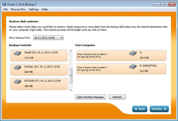 Ocster 1-Click Backup - Sao lưu Windows chỉ với 1 cú Click!