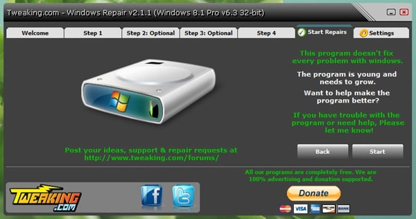 Windows Repair hỗ trợ sửa tất cả các lỗi trên Windows