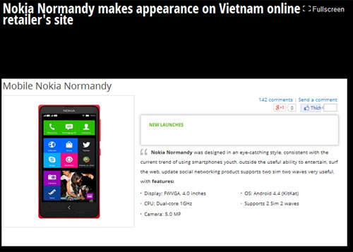 Nokia Normandy Nokia Normandy chưa công bố đã xuất hiện tại Việt Nam