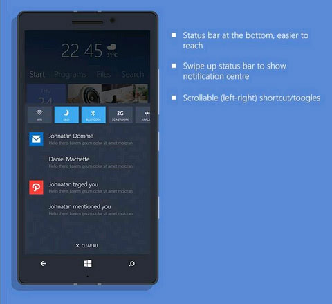 Giao diện Windows 10 cho smartphone