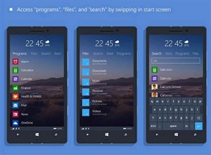 Ý tưởng giao diện Windows 10 cho smartphone