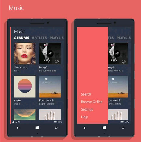 Giao diện ứng dụng âm nhạc