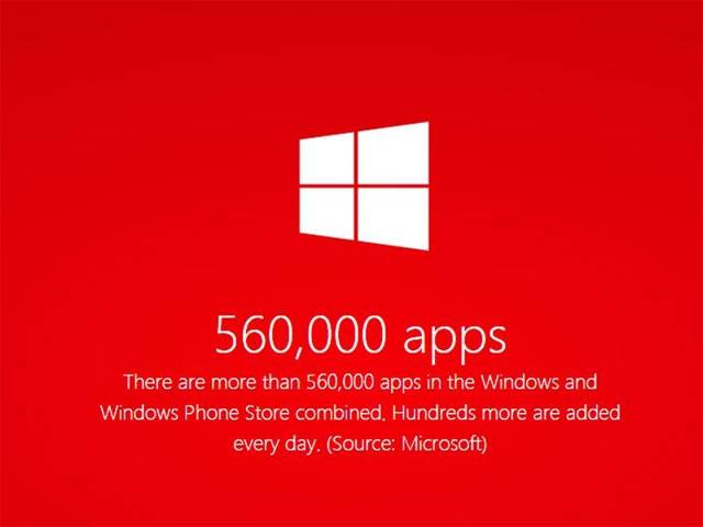 560,000 ứng dụng trên Windows và Windows Phone Store