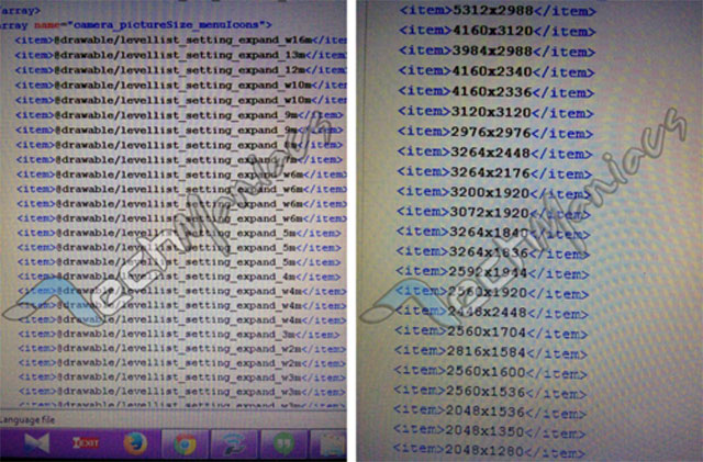 Ảnh rò rỉ về độ phân giải của camera G4 thông qua một tập tin XML về cấu hình​