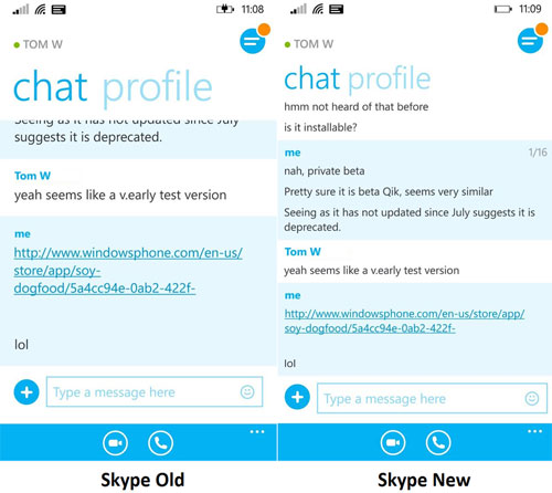 Skype cho WP có bản cập nhật mới Skype cho WP có bản cập nhật mới