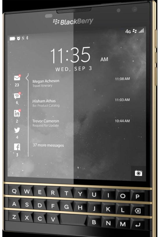 BlackBerry ra mắt Passport vàng