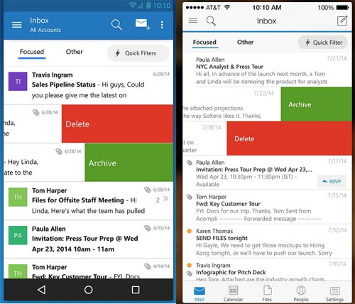 Microsoft phát hành Outlook cho iOS và Android