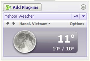 Theo dõi thông tin thời tiết từ Yahoo! Messenger 8
