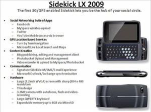 Hé lộ thông tin về Sidekick LX 2009