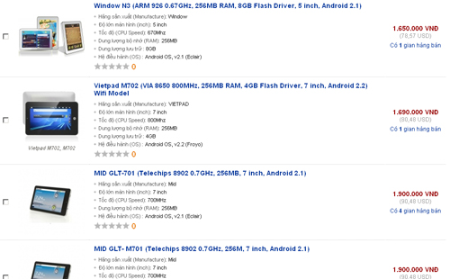 Không khó để tìm kiếm các mẫu tablet giá siêu rẻ trên mạng.