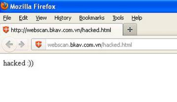 Trang web của Bkav bị hack sáng 3/2.