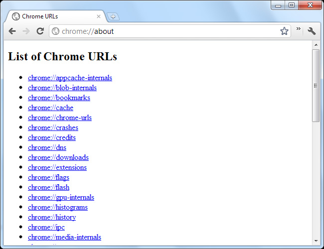 Chrome://About