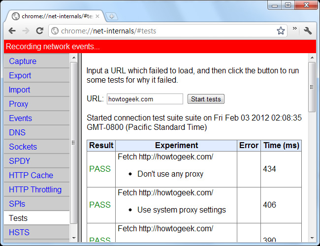 sử dụng chức năng Tests