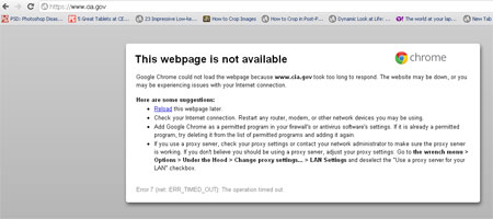Hiện trang cia.gov vẫn chưa thể hồi phục.