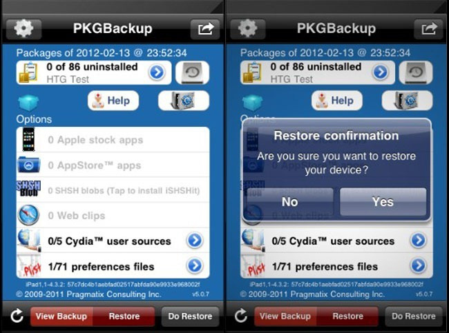 Phục hồi hệ thống với PkgBackup