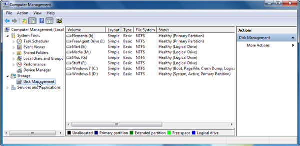 Truy cập Disk Management trong Windows 7 và Windows 8 Truy cập Disk Management trong Windows 7 và Windows 8